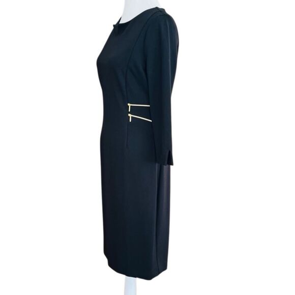 Seraphine Black Gold Zip Detail Dress size 6. - Picture 8 of 10